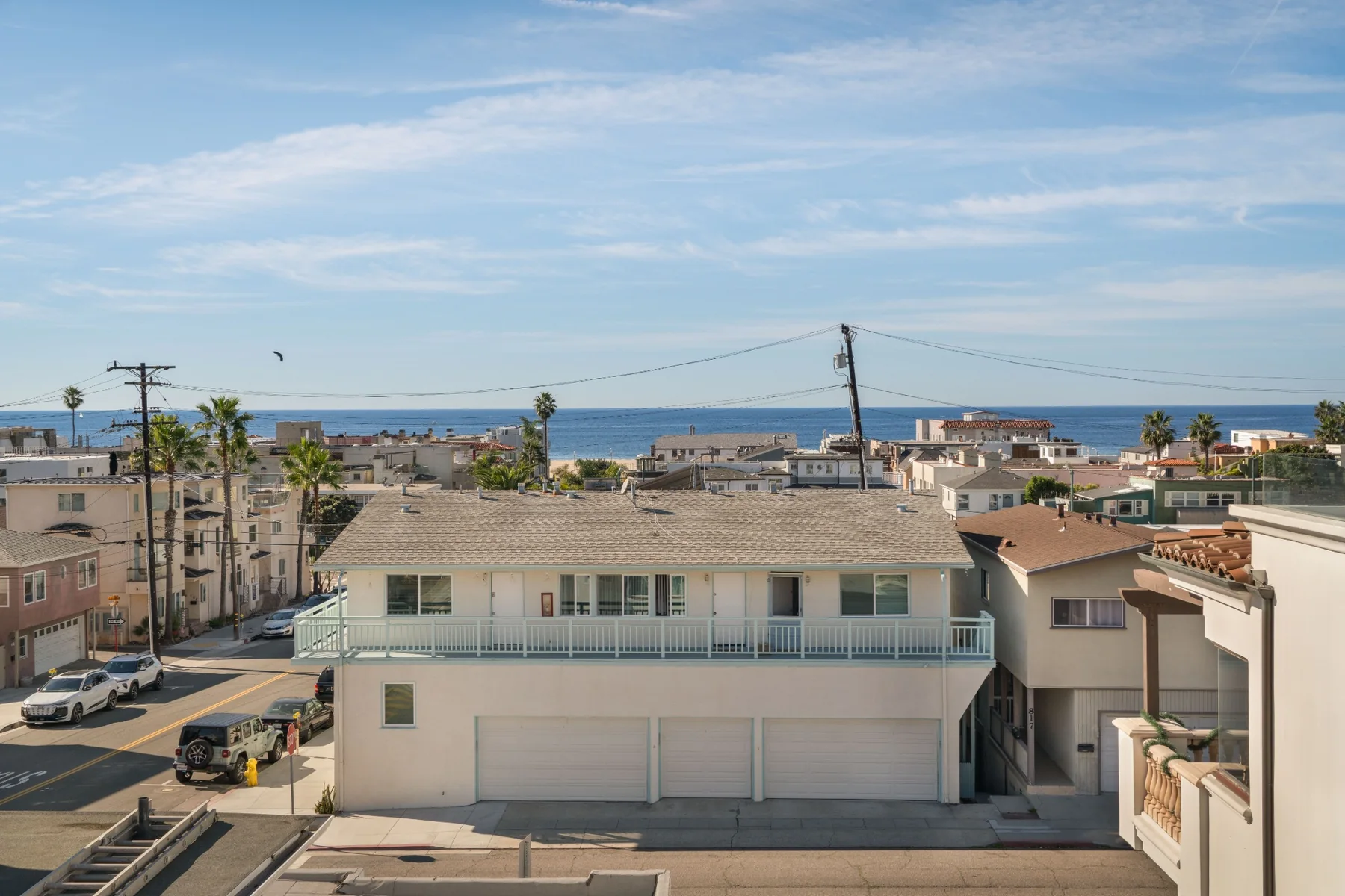 Rooftop lounge with ocean view